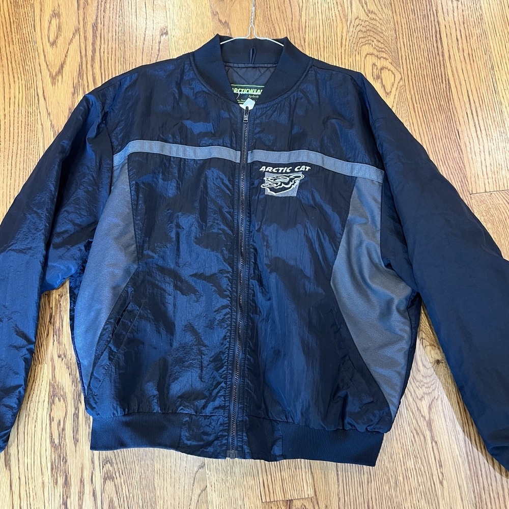 Vintage Arctic Cat Arcticwear Men's Size XL Snowmobile Jacket Black Padded